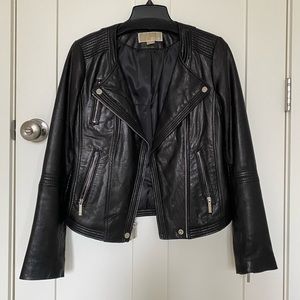 Michael Kors Leather Moto Jacket